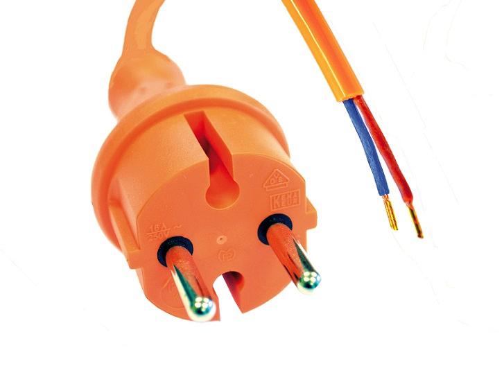 Power Cord Contour H05BQ-F 2x1,00mm² 3m Orange
