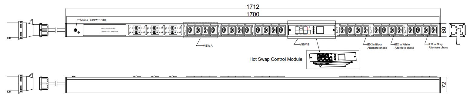 PIM-V-22-24IEX IPDU Per Inlet Monitored Metered Intelligent Power Distribution with remote internet access for information per inlet