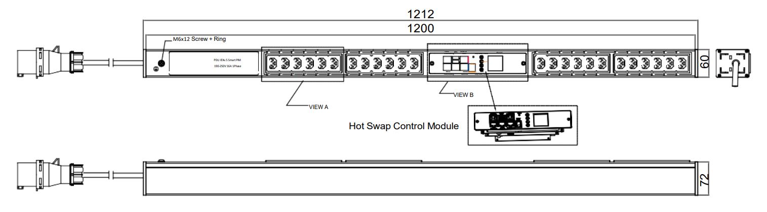 PIM-V-36-24IEX IPDU Per Inlet Monitored Metered Intelligent Power Distribution with remote internet access for information per inlet