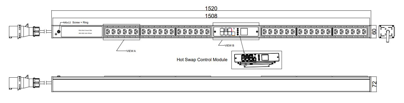 PIM-V-36-36IEX IPDU Per Inlet Monitored Metered Intelligent Power Distribution with remote internet access for information per inlet