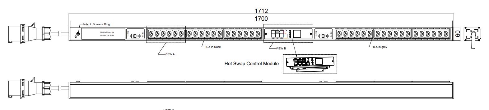 PIM-V-72-36IEX IPDU Per Inlet Monitored Metered Intelligent Power Distribution with remote internet access for information per inlet