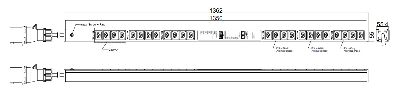 PIML-V-11-24IEX IPDU Per Inlet Monitored Light Metered Intelligent Power Distribution with remote internet access for information per inlet. (No SNMP Controller)