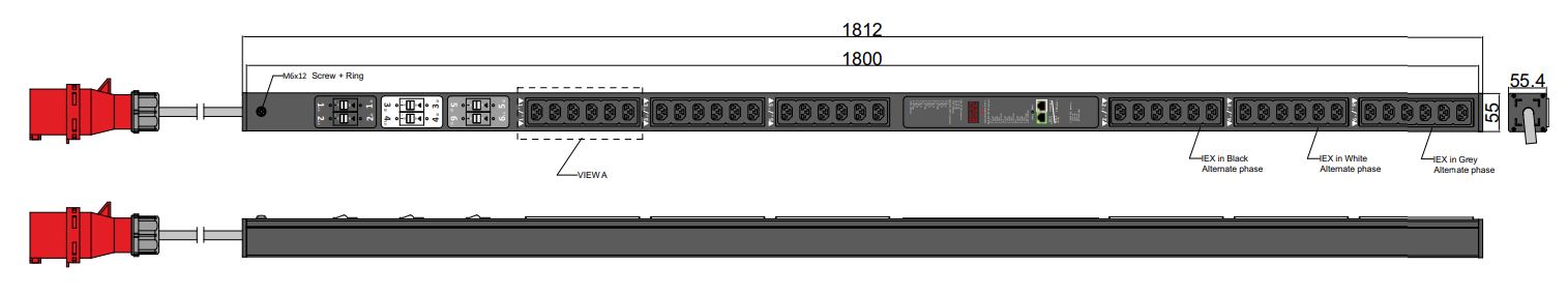 PIML-V-22-36IEX IPDU Per Inlet Monitored Light Metered Intelligent Power Distribution with remote internet access for information per inlet. (No SNMP Controller)