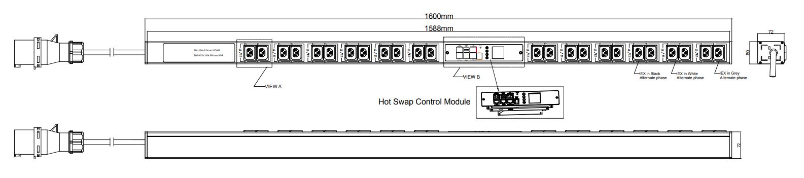 POM-V-11-24IEX IPDU Per Outlet Monitored Metered Intelligent Power Distribution with remote internet access for information per outlet