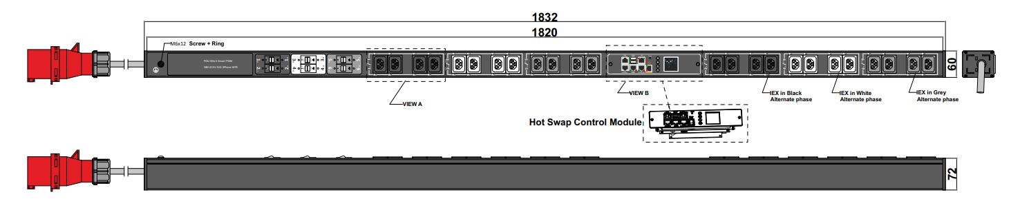 POM-V-22-24IEX IPDU Per Outlet Monitored Metered Intelligent Power Distribution with remote internet access for information per outlet