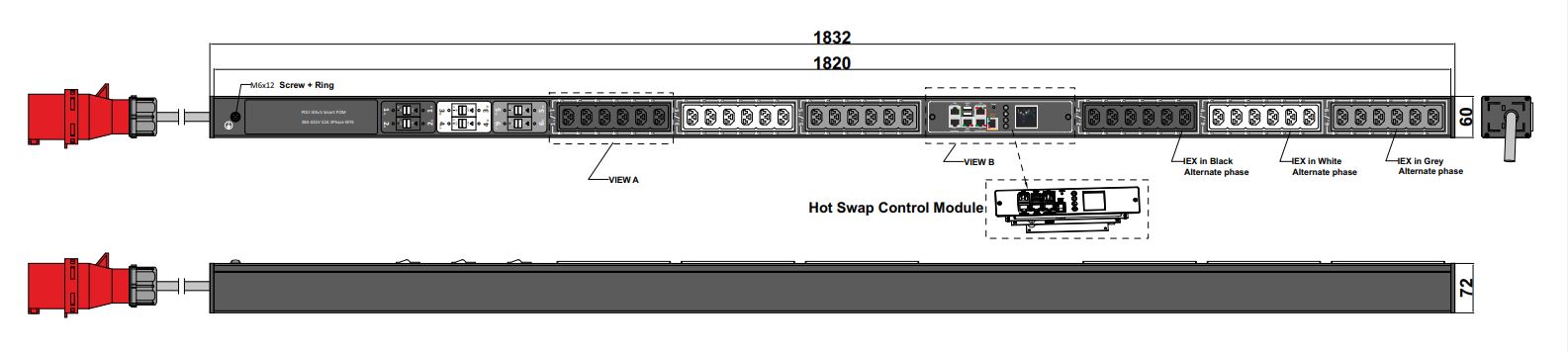 POM-V-22-36IEX IPDU Per Outlet Monitored Metered Intelligent Power Distribution with remote internet access for information per outlet