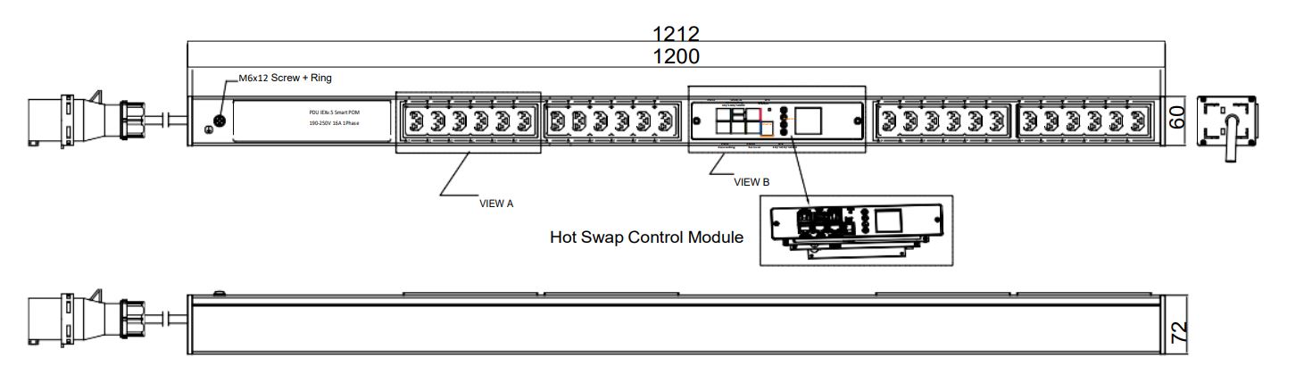 POM-V-36-24IEX IPDU Per Outlet Monitored Metered Intelligent Power Distribution with remote internet access for information per outlet