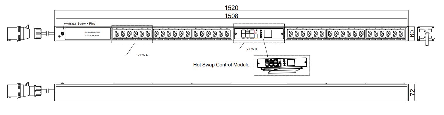 POM-V-36-36IEX IPDU Per Outlet Monitored Metered Intelligent Power Distribution with remote internet access for information per outlet